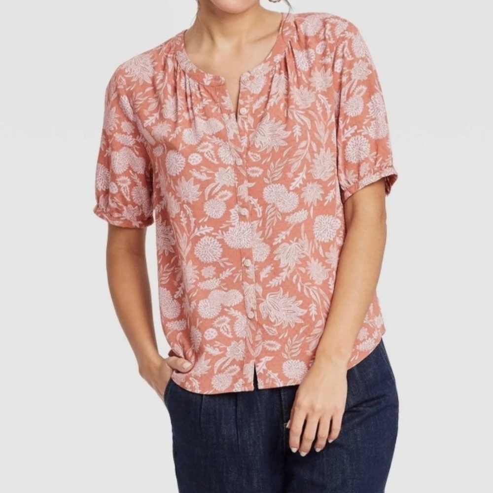 Floral Print Women's Top - Pink